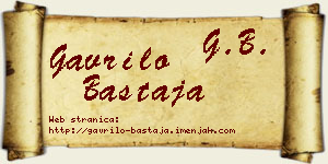 Gavrilo Bastaja vizit kartica